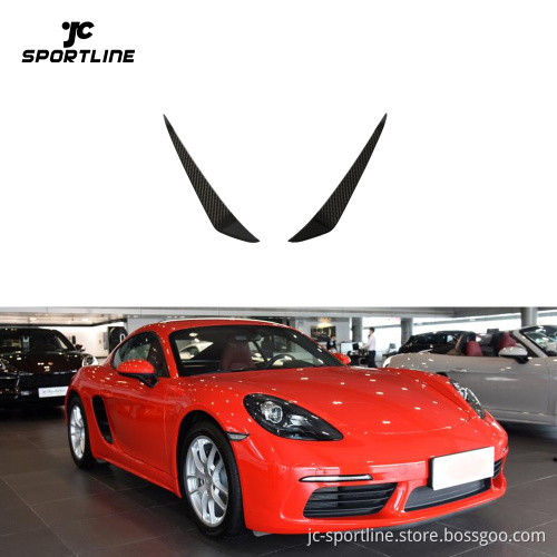 Carbon Fiber Front Bumper Trims for Porsche 718 Boxster/Cayman 2016-2021